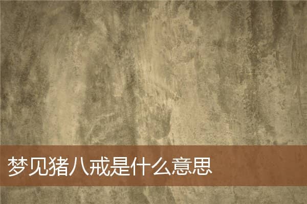 梦见猪八戒是什么意思