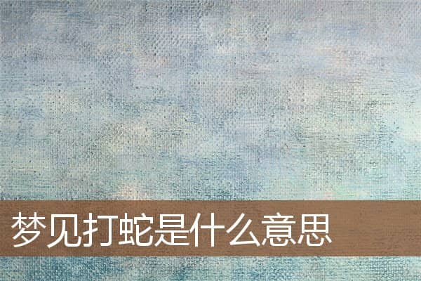 梦见打蛇是什么意思