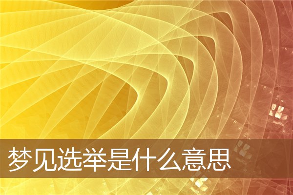 梦见选举是什么意思