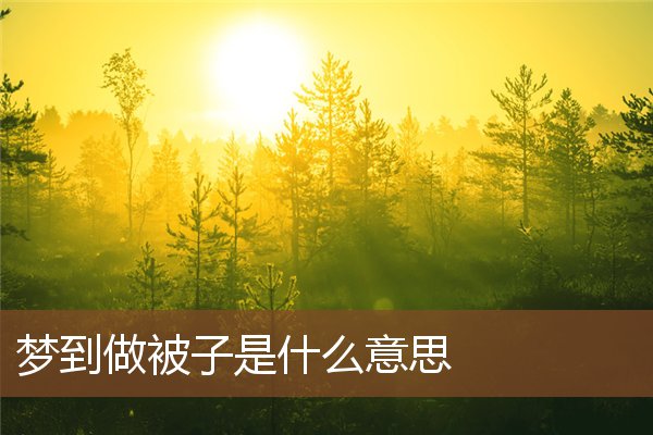 梦见做被子是什么意思